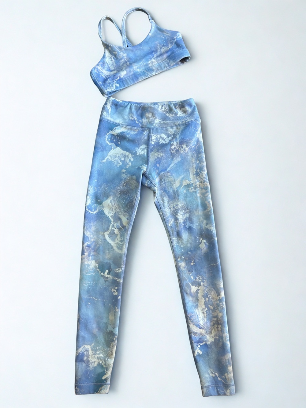 Athleta Girl Blue Marble Print Set Size 6